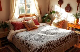 Transforme a Cama com Colchas de Crochê
